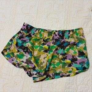 OP Women's Athletic Shorts - Green, Purple, Black, Yellow Camo